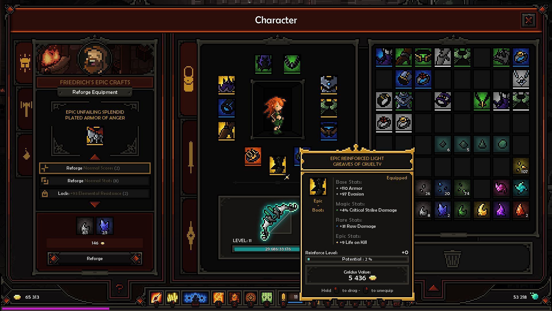 Slormancer item reforging (Image via Slormite Studios)